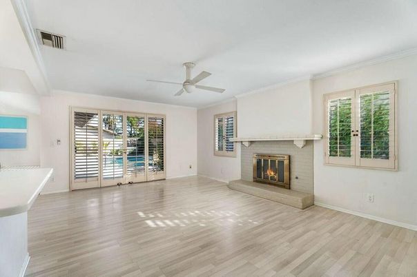 Empty room, Fireplace, Interior, Wood Texture Flooring