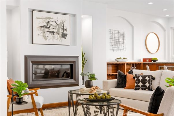 Fireplace, Interior, Living room, Recessed Lighting