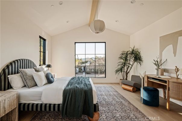 Bedroom, Home Office, Interior, Recessed Lighting, Wood Texture Flooring