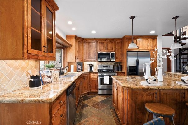 Interior, Kitchen, Pendant Lights, Recessed Lighting, Stainless Steel Appliances