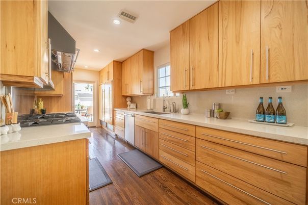 Interior, Kitchen, Recessed Lighting, Wood Texture Flooring