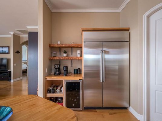 Interior, Kitchen, Stainless Steel Appliances, Wood Texture Flooring