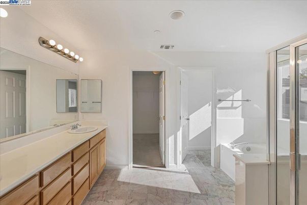 Bathroom, Dual Sink Vanities, Glass Shower, Interior, Marble