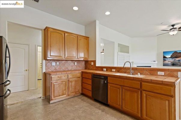 Interior, Kitchen, Recessed Lighting, Tile Countertops