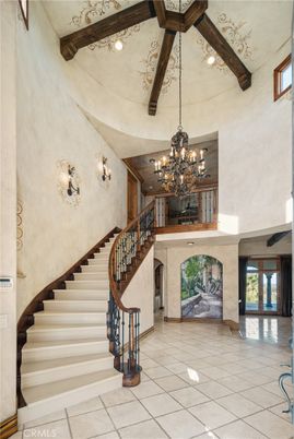 Chandelier, Interior, Recessed Lighting, Wooden Beams