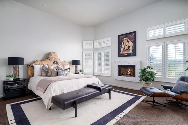 Bedroom, Fireplace, Interior, Recessed Lighting