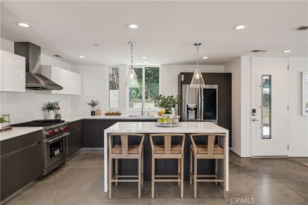 Interior, Kitchen, Pendant Lights, Recessed Lighting, Stainless Steel Appliances
