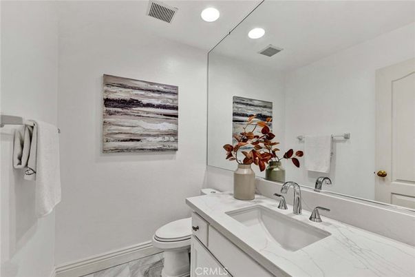 Bathroom, Interior, Marble, Recessed Lighting