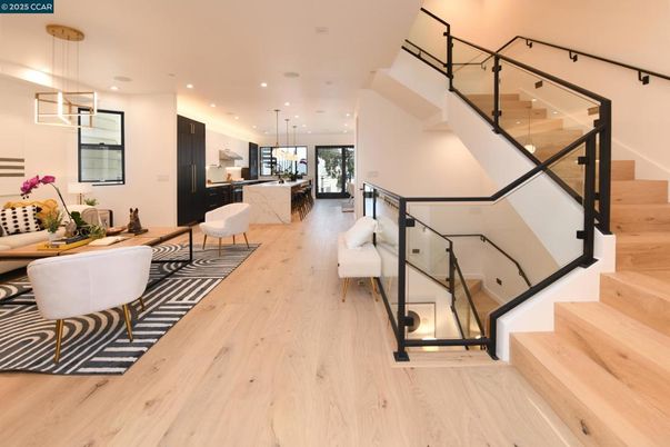 Dining room, Interior, Pendant Lights, Recessed Lighting, Wood Texture Flooring