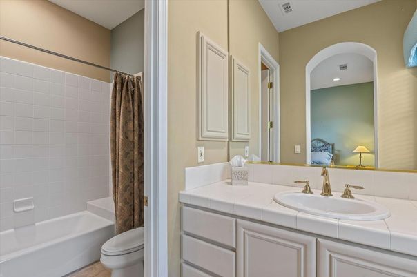 Bathroom, Interior, Recessed Lighting, Tile Countertops