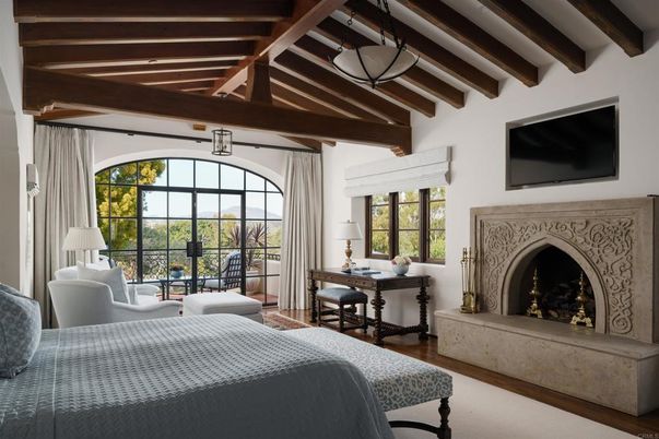 Fireplace, Home Office, Interior, Living room, Wooden Beams