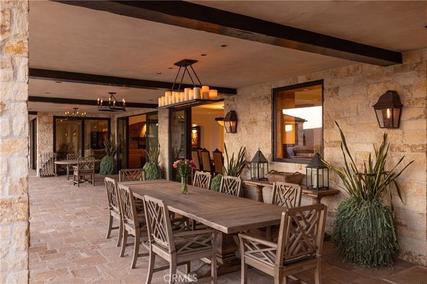 Dining room, Interior, Pendant Lights, Stone Walls