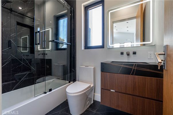 Bathroom, Glass Shower, Interior, Marble Walls