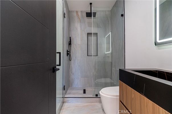 Bathroom, Glass Shower, Interior, Marble Walls