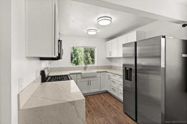 Interior, Kitchen, Stainless Steel Appliances, Wood Texture Flooring