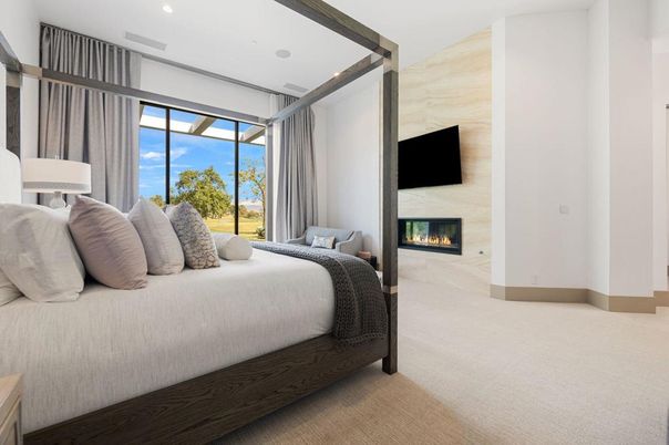 Bedroom, Fireplace, Interior, Recessed Lighting
