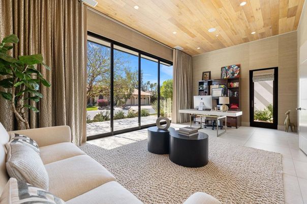 Home Office, Interior, Recessed Lighting, Wooden Ceilings