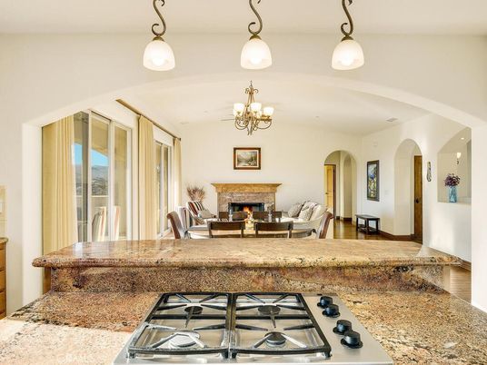 Chandelier, Dining room, Fireplace, Interior, Living room, Pendant Lights, Wood Texture Flooring