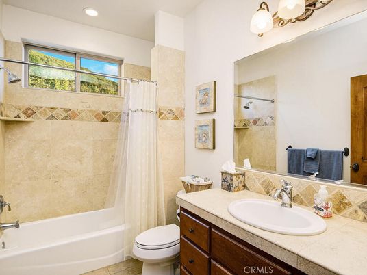 Bathroom, Interior, Recessed Lighting, Tile Countertops