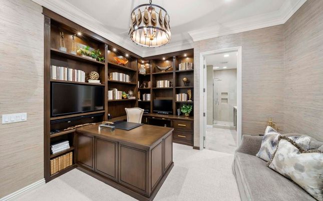 Chandelier, Home Office, Interior, Pendant Lights, Recessed Lighting