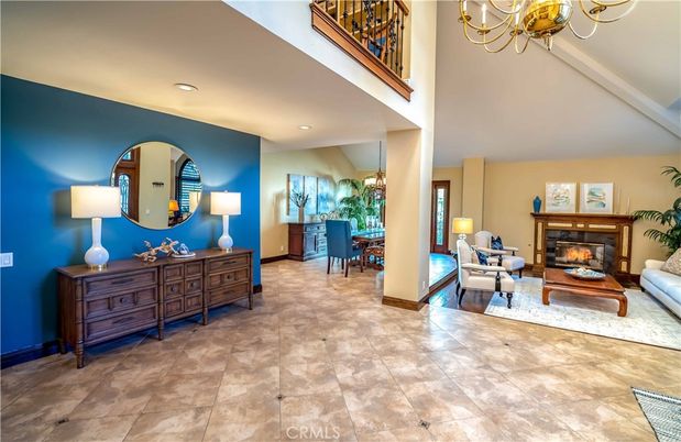 Chandelier, Dining room, Fireplace, Interior, Living room, Recessed Lighting