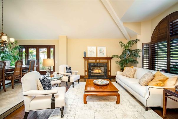 Dining room, Fireplace, Interior, Living room, Wood Texture Flooring