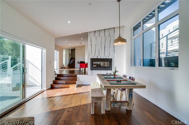 Billiard Table, Fireplace, Game Room, Interior, Pendant Lights, Recessed Lighting, Wood Texture Flooring