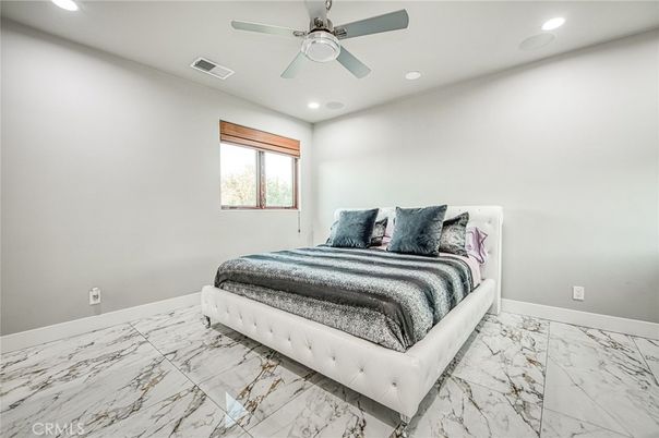 Bedroom, Interior, Marble, Recessed Lighting