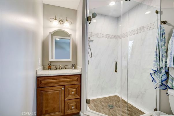 Bathroom, Glass Shower, Interior, Marble Walls