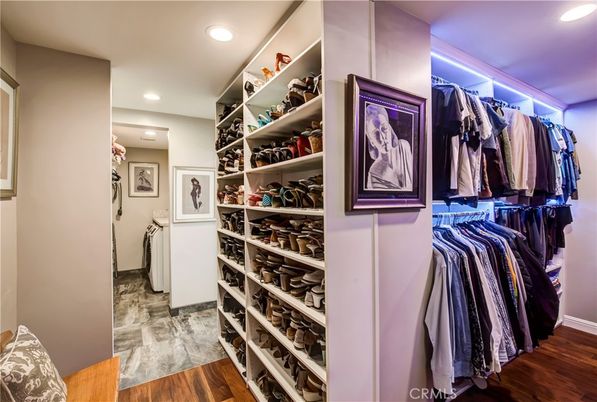 Interior, Marble, Recessed Lighting, Walk-in Closets, Wood Texture Flooring