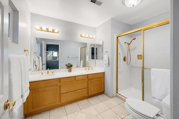 Bathroom, Dual Sink Vanities, Glass Shower, Interior