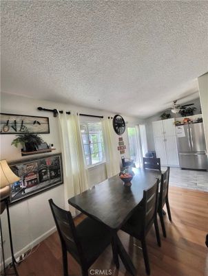 Dining room, Fireplace, Interior, Kitchen, Wood Texture Flooring