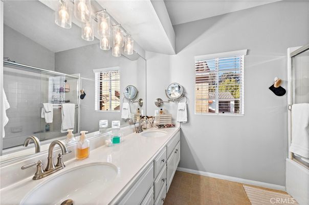 Bathroom, Dual Sink Vanities, Glass Shower, Interior