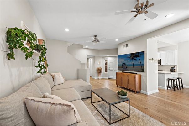 Interior, Kitchen, Living room, Recessed Lighting, Wood Texture Flooring