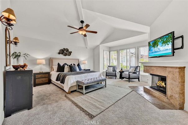 Bedroom, Fireplace, Interior