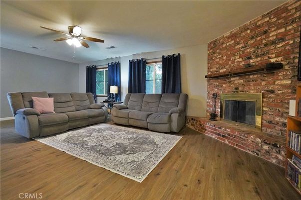 Fireplace, Interior, Living room, Stone Walls, Wood Texture Flooring