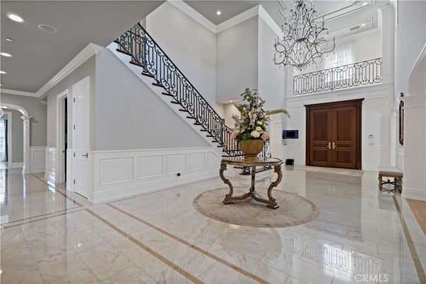 Chandelier, Interior, Marble, Recessed Lighting