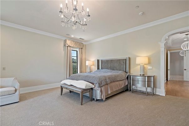 Bedroom, Chandelier, Interior, Recessed Lighting