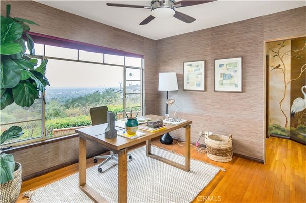 Home Office, Interior, Wood Texture Flooring, Wooden Walls