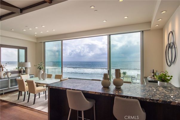 Dining room, Interior, Recessed Lighting, Water, Wood Texture Flooring