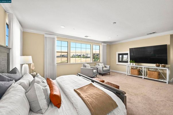 Bedroom, Fireplace, Interior, Recessed Lighting