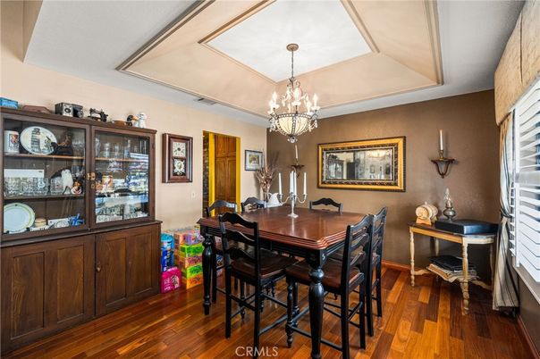 Chandelier, Dining room, Interior, Wood Texture Flooring