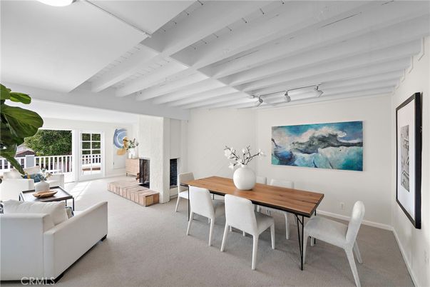 Dining room, Fireplace, Interior, Living room