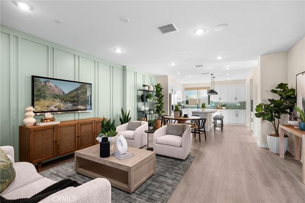 Dining room, Interior, Kitchen, Living room, Pendant Lights, Recessed Lighting, Wood Texture Flooring