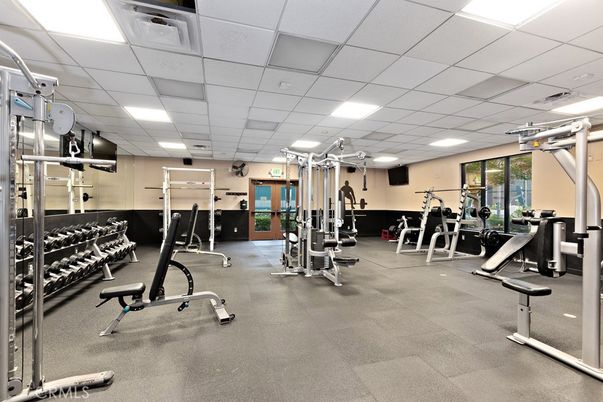 Fitness Equipment, Gym, Interior, Recessed Lighting