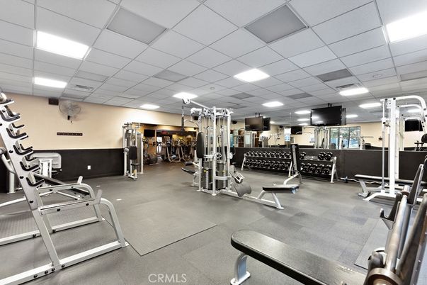 Fitness Equipment, Gym, Interior, Recessed Lighting