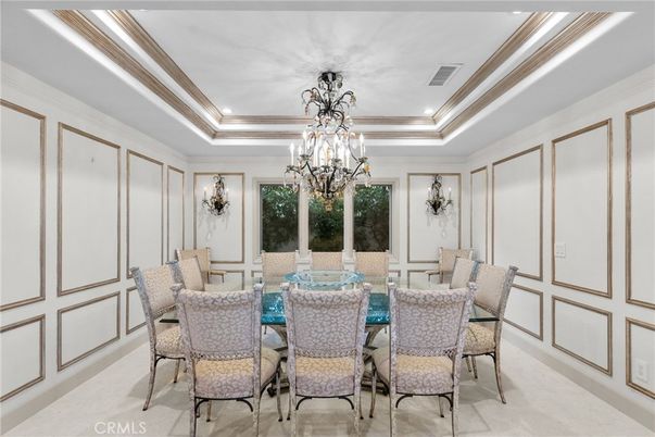 Chandelier, Dining room, Interior, Recessed Lighting