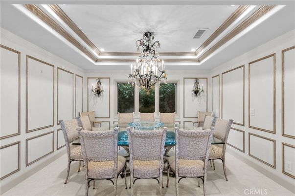 Chandelier, Dining room, Interior, Recessed Lighting