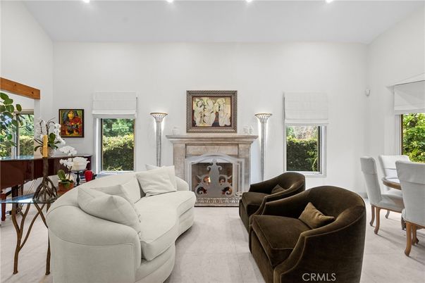 Dining room, Fireplace, Interior, Living room, Recessed Lighting