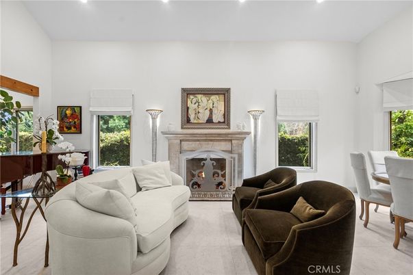 Dining room, Fireplace, Interior, Living room, Recessed Lighting